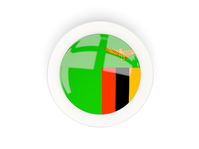 Круглая карбоновая иконка. Скачать флаг. Замбия