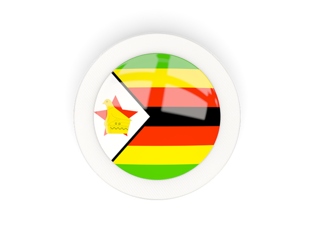 Round carbon icon. Download flag icon of Zimbabwe at PNG format