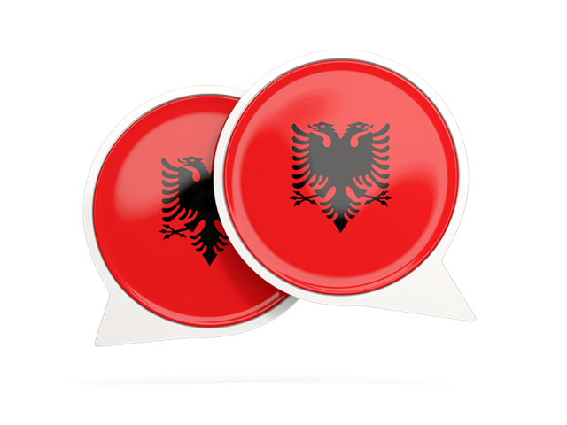 Round chat icon. Download flag icon of Albania at PNG format