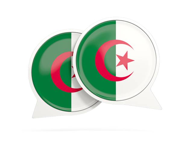 Round chat icon. Download flag icon of Algeria at PNG format