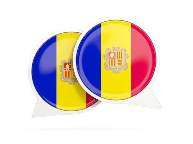 Round chat icon. Download flag icon of Andorra at PNG format