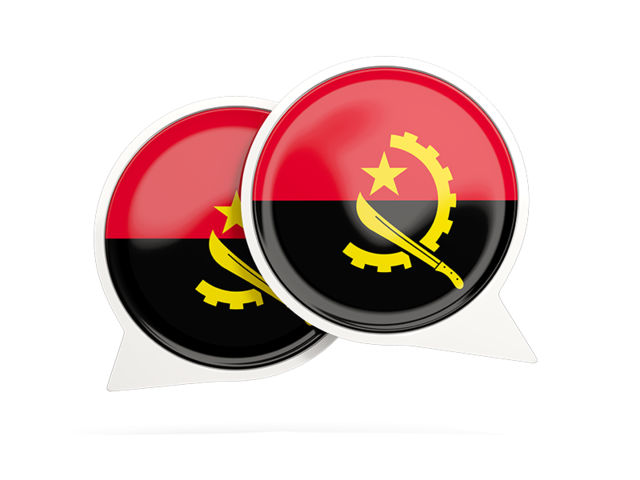 Round chat icon. Download flag icon of Angola at PNG format