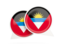 Antigua and Barbuda. Round chat icon. Download icon.