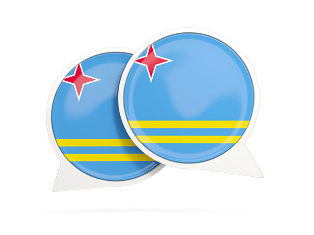 Round chat icon. Download flag icon of Aruba at PNG format