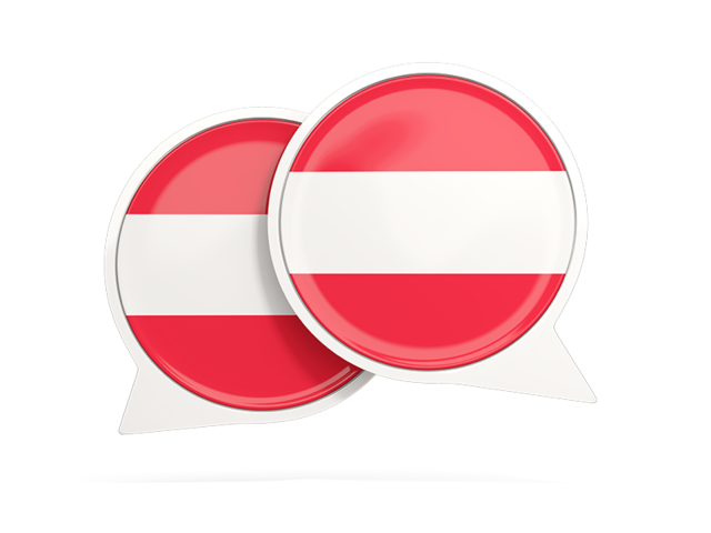 Round chat icon. Download flag icon of Austria at PNG format