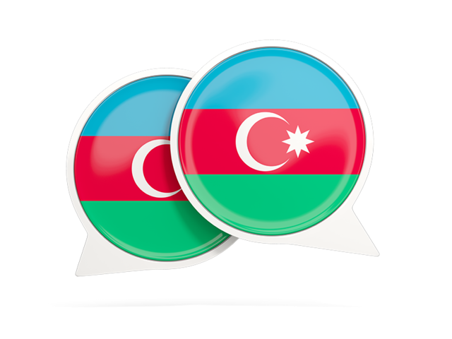 Round chat icon. Download flag icon of Azerbaijan at PNG format