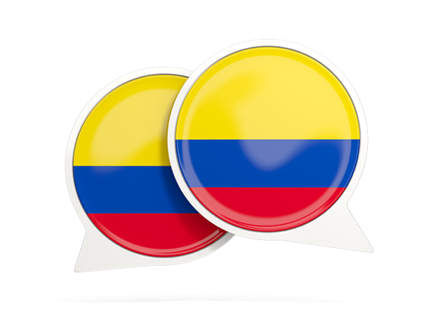 Round chat icon. Download flag icon of Colombia at PNG format