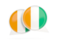 Cote d'Ivoire. Round chat icon. Download icon.