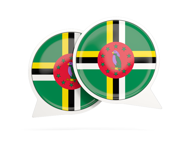 Round chat icon. Download flag icon of Dominica at PNG format