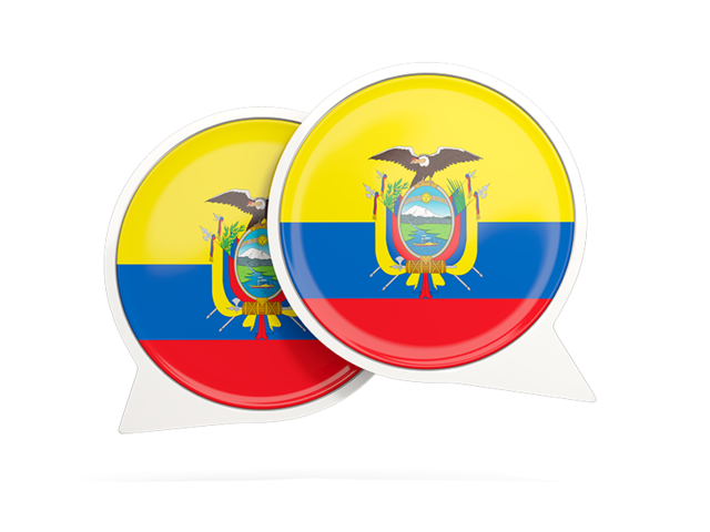 Round chat icon. Download flag icon of Ecuador at PNG format