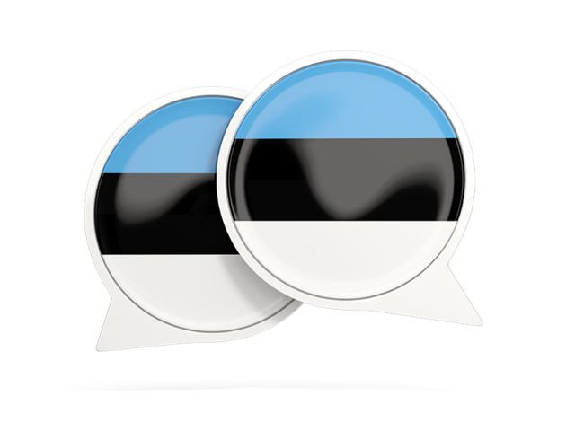 Round chat icon. Download flag icon of Estonia at PNG format