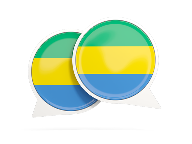 Round chat icon. Download flag icon of Gabon at PNG format