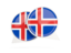 Iceland. Round chat icon. Download icon.