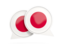 Japan. Round chat icon. Download icon.