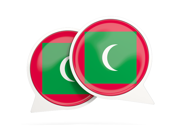 Round chat icon. Download flag icon of Maldives at PNG format