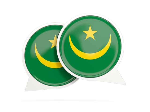 Round chat icon. Download flag icon of Mauritania at PNG format
