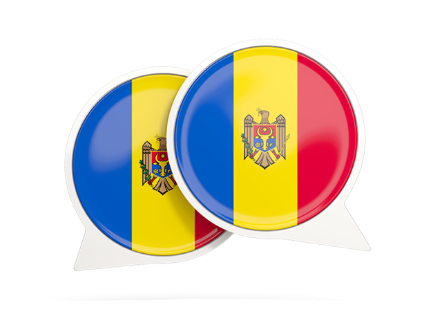 Round chat icon. Download flag icon of Moldova at PNG format