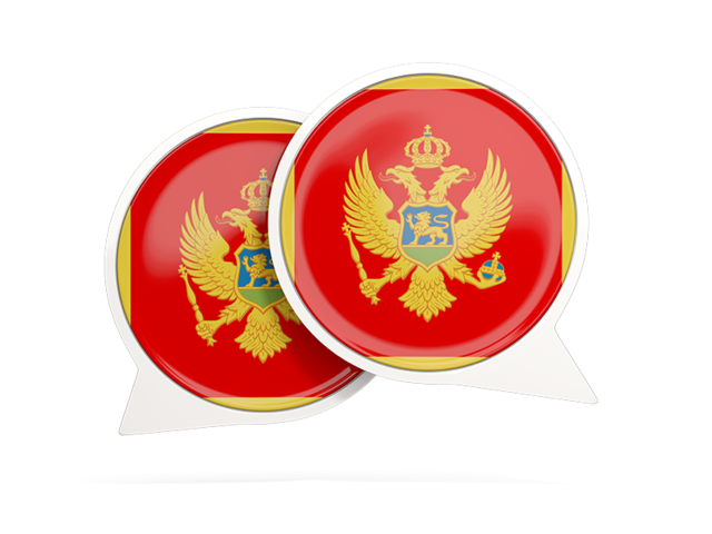 Round chat icon. Download flag icon of Montenegro at PNG format