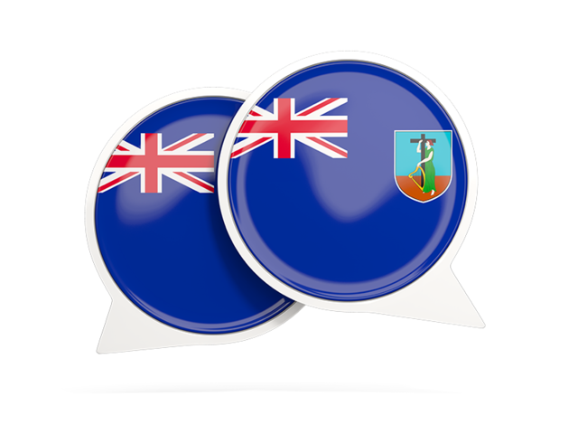 Round chat icon. Download flag icon of Montserrat at PNG format