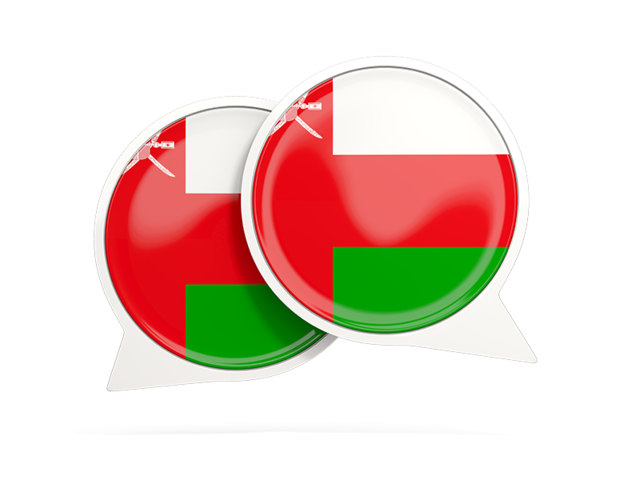 Round chat icon. Download flag icon of Oman at PNG format