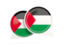 Palestinian territories. Round chat icon. Download icon.