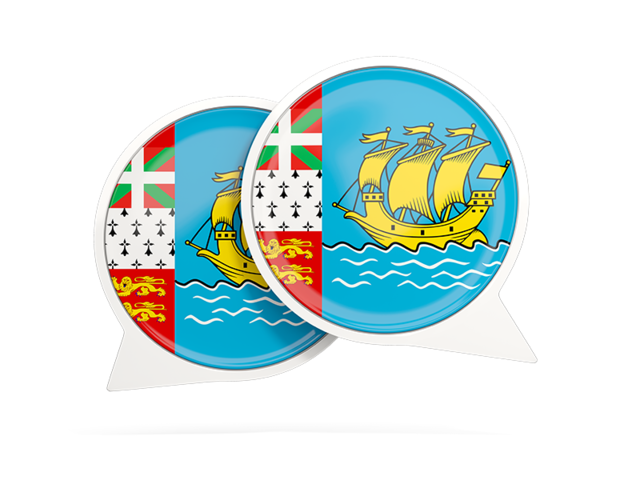 Round chat icon. Download flag icon of Saint Pierre and Miquelon at PNG format