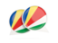 Seychelles. Round chat icon. Download icon.