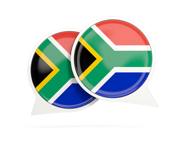 Round chat icon. Illustration of flag of South Africa