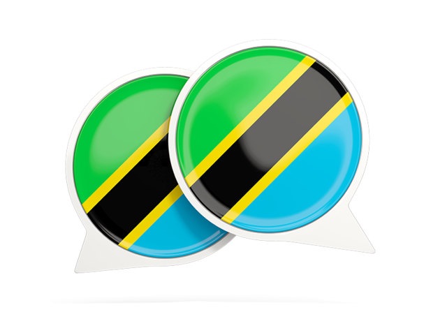 Round chat icon. Download flag icon of Tanzania at PNG format