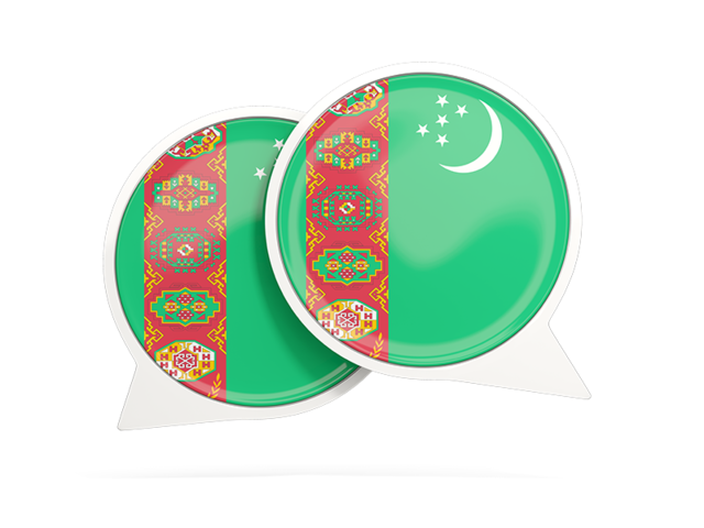 Round chat icon. Download flag icon of Turkmenistan at PNG format