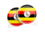 Uganda. Round chat icon. Download icon.