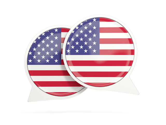 Round chat icon. Download flag icon of United States of America at PNG format