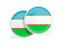 Uzbekistan. Round chat icon. Download icon.