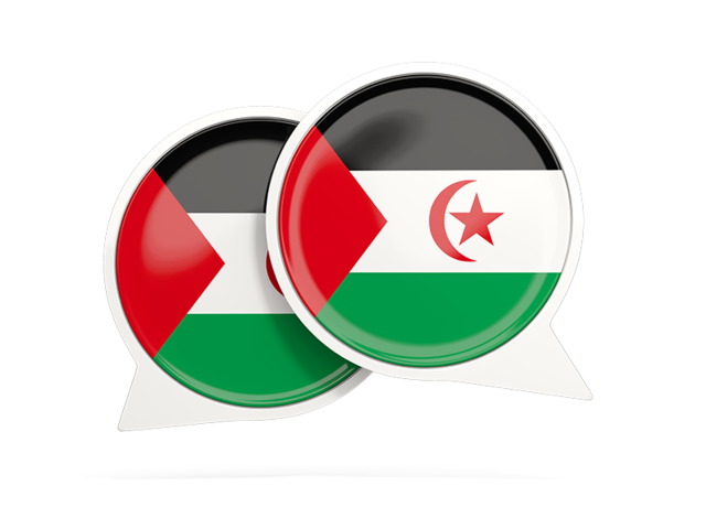 Round chat icon. Download flag icon of Western Sahara at PNG format