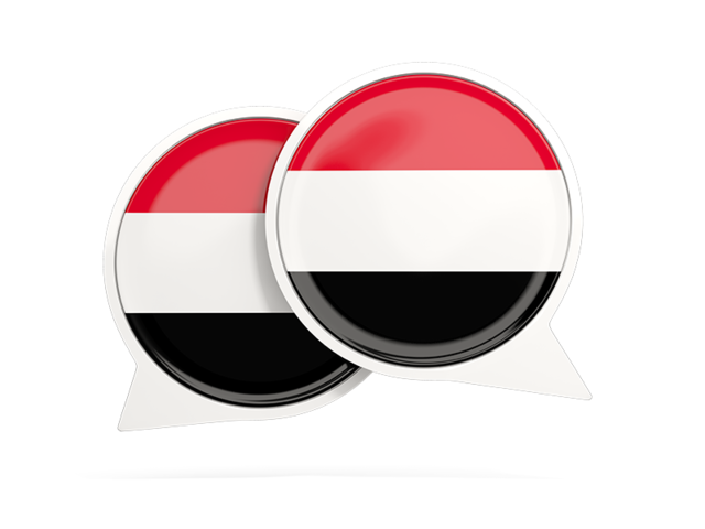 Round chat icon. Download flag icon of Yemen at PNG format