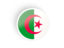 Algeria. Round concave icon. Download icon.