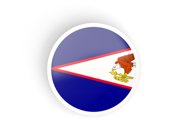 Круглая вогнутая иконка. Скачать флаг. Американское Самоа