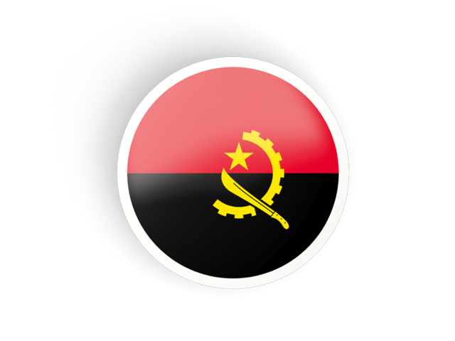 Круглая вогнутая иконка. Скачать флаг. Ангола