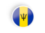 Barbados. Round concave icon. Download icon.