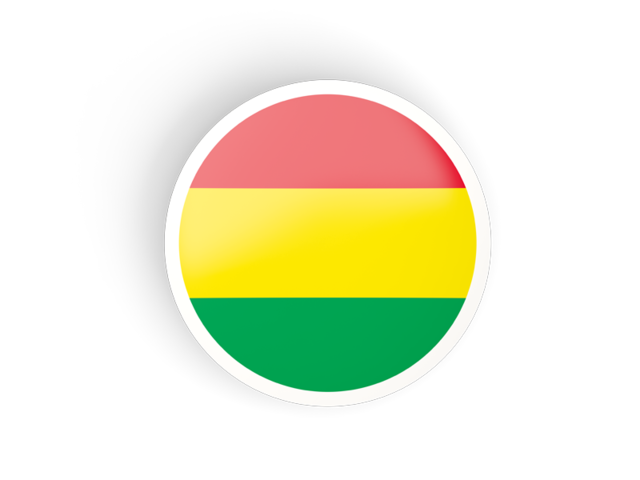Round concave icon. Illustration of flag of Bolivia