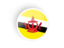 Brunei. Round concave icon. Download icon.