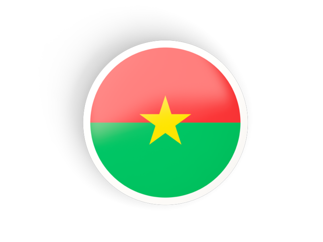 Round concave icon. Illustration of flag of Burkina Faso