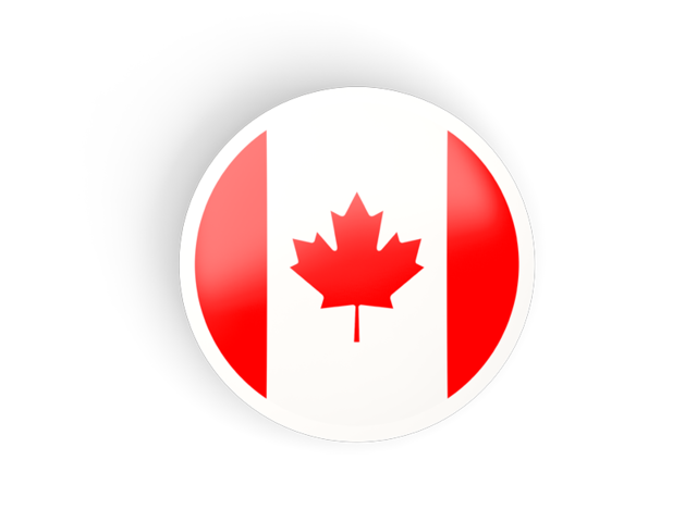 Round concave icon. Illustration of flag of Canada