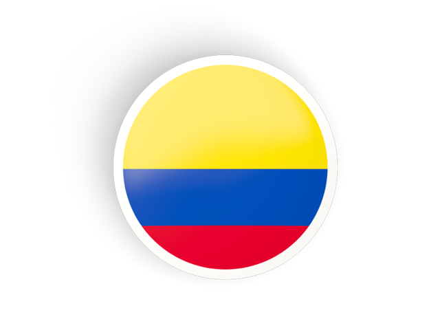 Круглая вогнутая иконка. Скачать флаг. Колумбия
