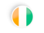 Cote d'Ivoire. Round concave icon. Download icon.