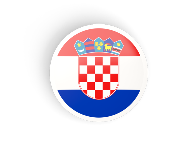 Круглая вогнутая иконка. Скачать флаг. Хорватия