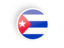 Cuba. Round concave icon. Download icon.