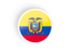 Ecuador. Round concave icon. Download icon.