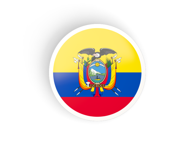 Круглая вогнутая иконка. Скачать флаг. Эквадор