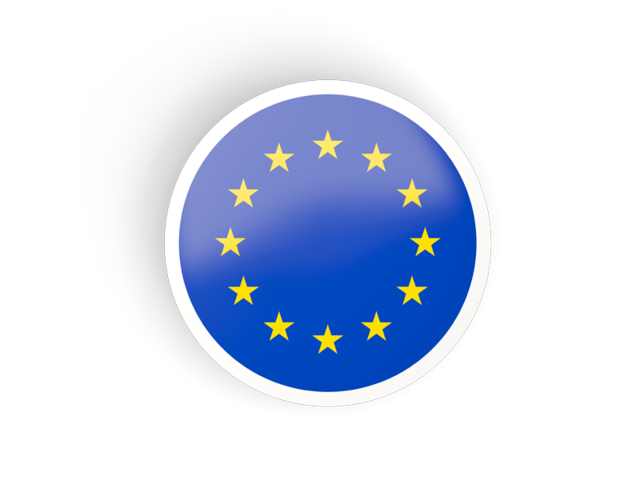 Круглая вогнутая иконка. Скачать флаг. Европейский союз